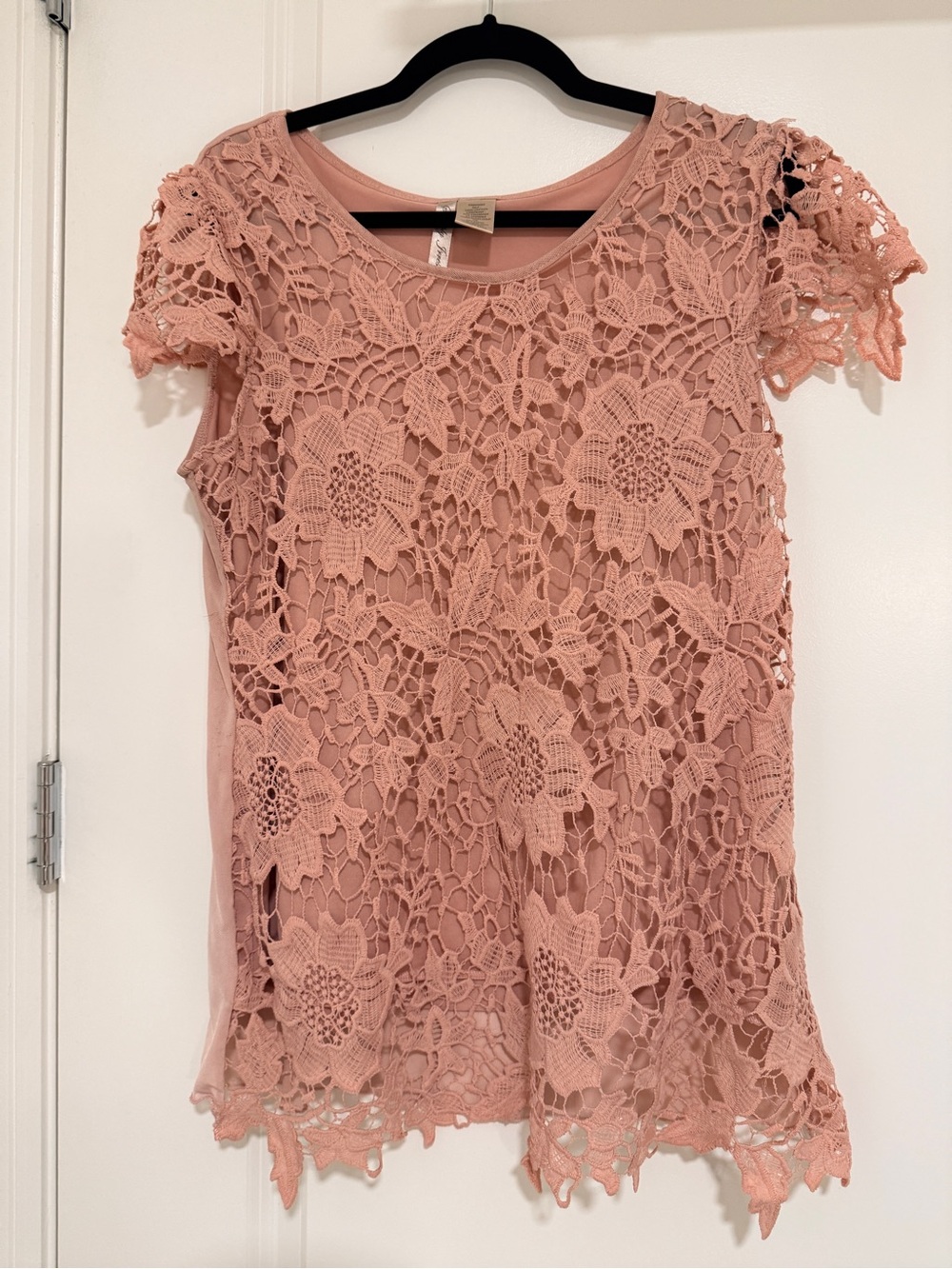 Simply Irresistible Pink Crochet Floral Lace Top